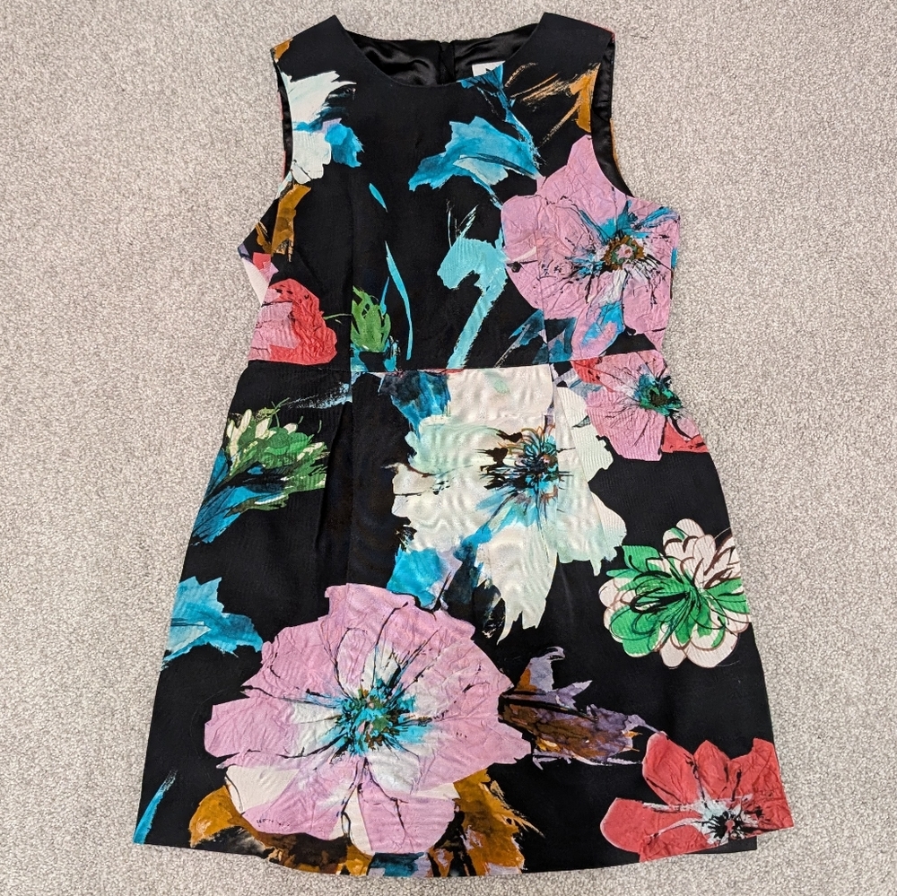 EUC Milly Minis Girls Black Dress with Floral Pattern